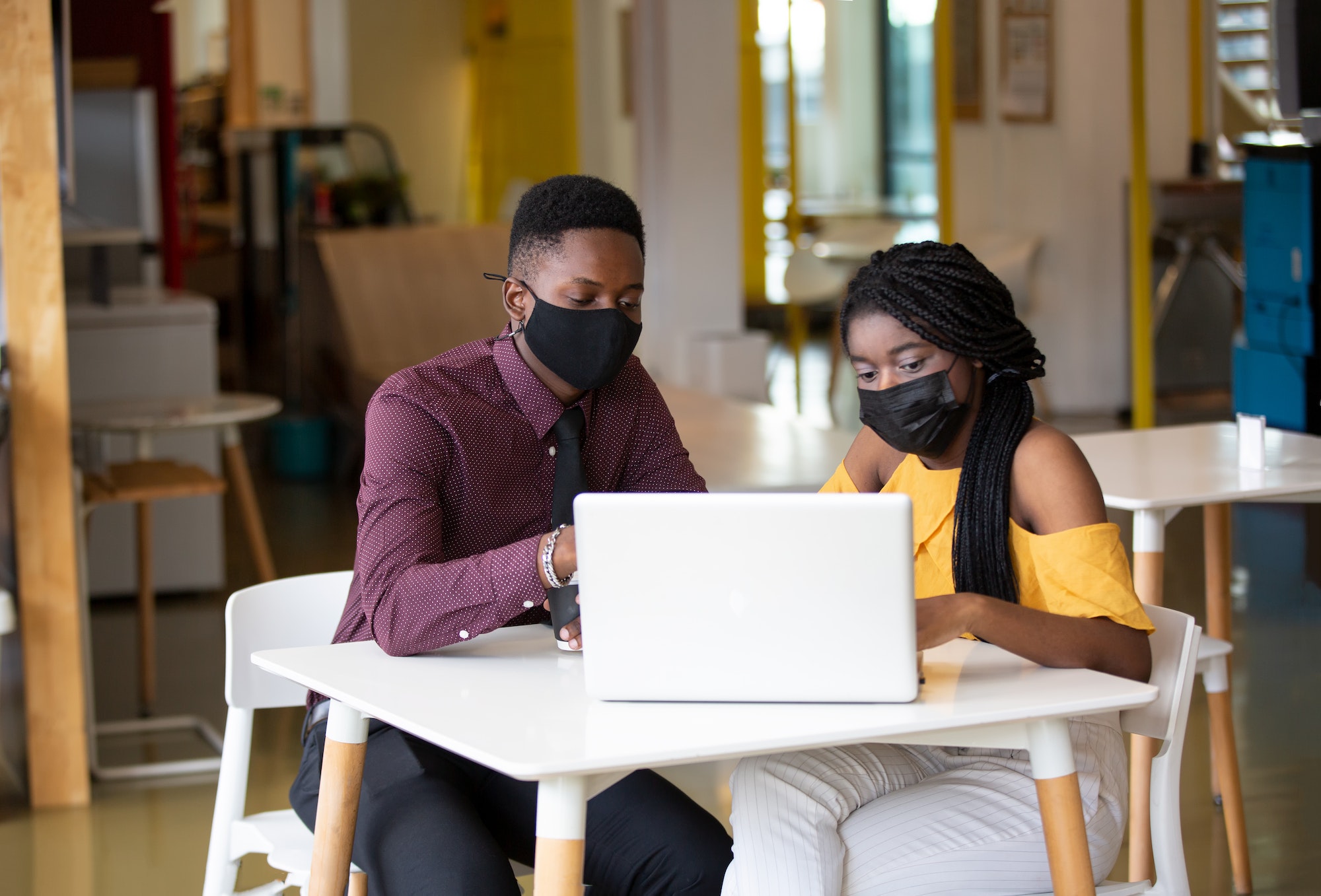 portrait of african american business people at workplace in office